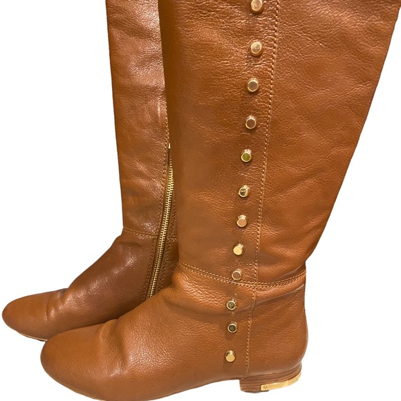 MICHAEL KORS | AILEE GOLD STUD BOOTS SZ 7 - Picture 3 of 16